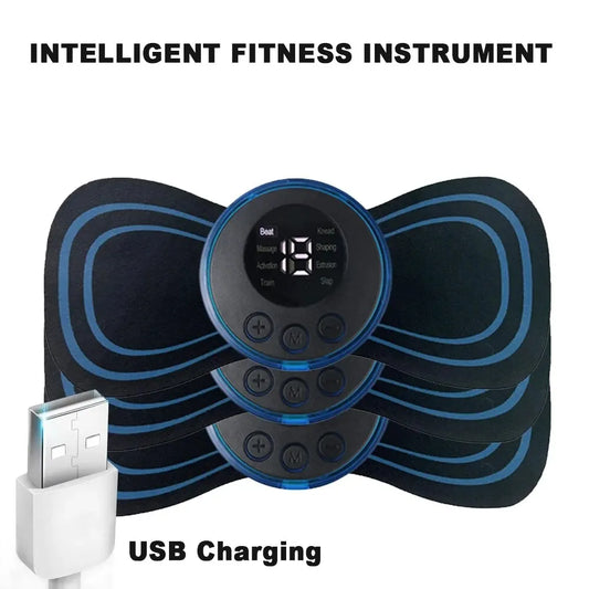 4 Pcs LCD Display EMS Neck Stretcher Electric Massager